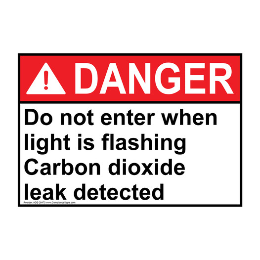 ANSI DANGER Do not enter when light is flashing Carbon Sign ADE-28470
