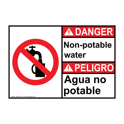 ANSI Non-Potable Water Bilingual Sign