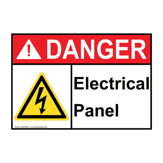 ANSI DANGER Electrical Panel Sign with Symbol ADE-28619