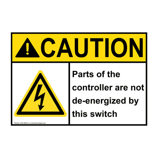 ANSI CAUTION Parts of the controller are Sign with Symbol