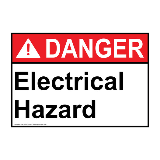 ANSI DANGER Electrical Hazard Sign ADE-16450