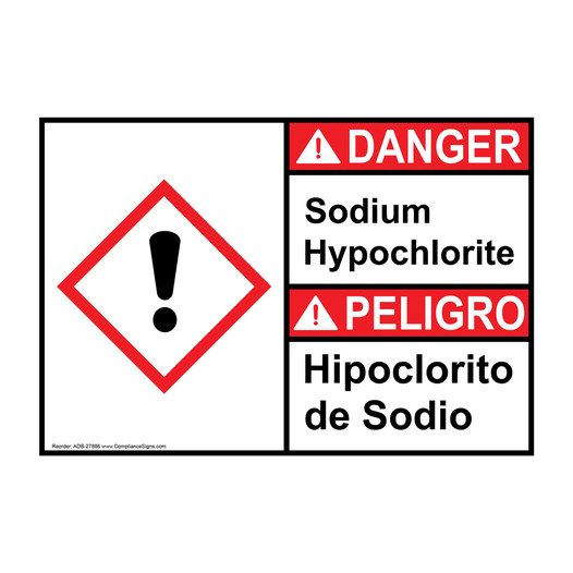 Sodium HypochloriteHipoclorito De Sodio Sign ADB27886 Hazmat