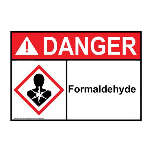ANSI DANGER Formaldehyde Sign with GHS Symbol ADE-38565