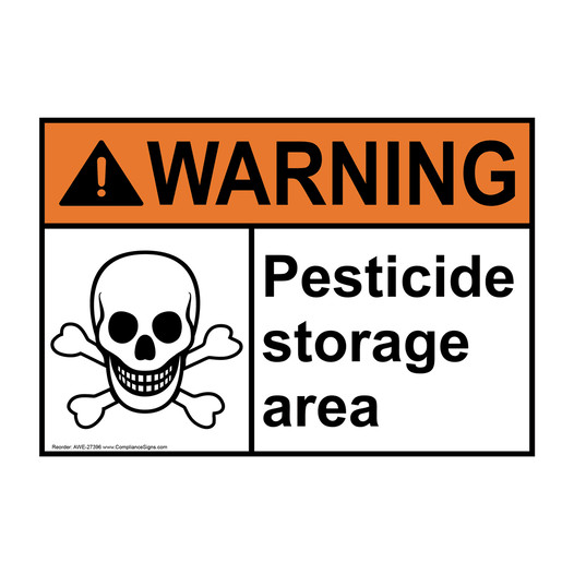 ANSI WARNING Pesticide storage area Sign with Symbol AWE-27396