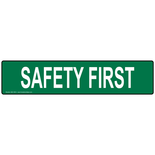 ANSI SAFETY FIRST Header Label ASE-16914