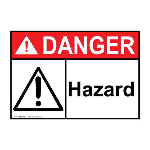 ANSI DANGER Hazard Sign with Symbol ADE-3484