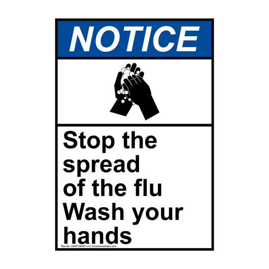 Portrait ANSI NOTICE Stop the spread of Sign with Symbol ANEP-26593