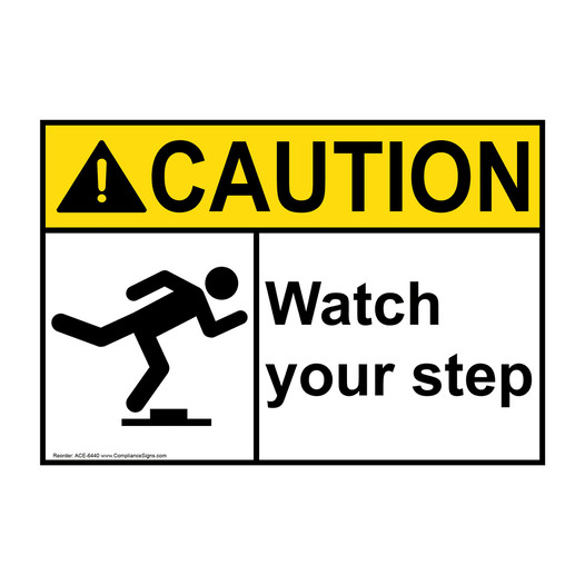 ANSI CAUTION Watch Your Step Sign with Symbol ACE-6440