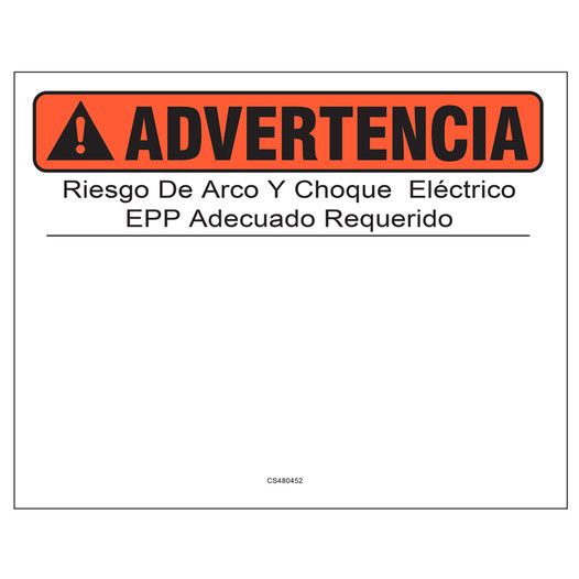 ANSI Advertencia Riesgo De Arco Y Choque Electrico EZMake Labels CS480452