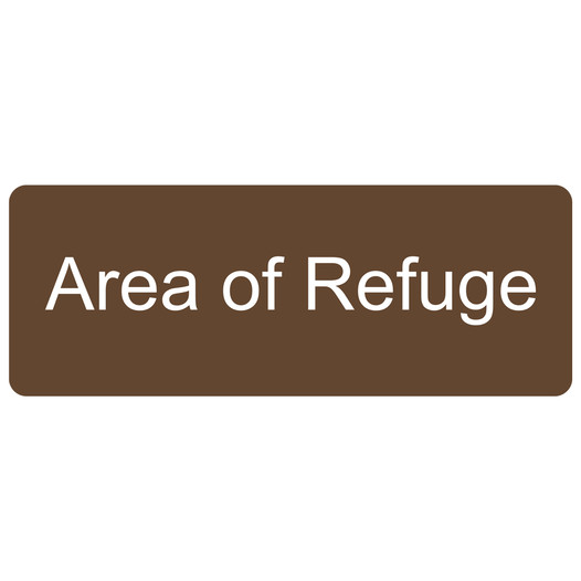Brown Engraved Area of Refuge Sign EGRE-256_White_on_Brown
