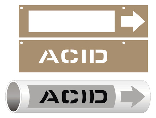 ASME A13.1 Acid Pipe Marking Stencil PIPE-23020_STENCIL