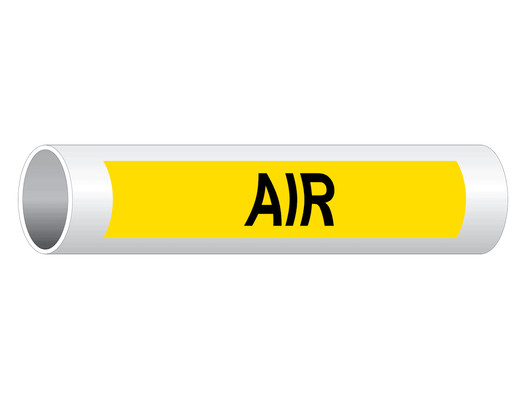 ASME A13.1 Air Black On Yellow Pipe Label