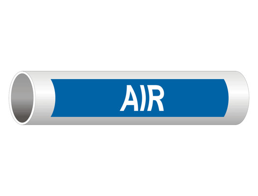ASME A13.1 Air White On Blue Pipe Label