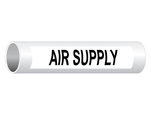 ASME A13.1 Air Supply Black On White Pipe Label PIPE-23050_Black_on_White
