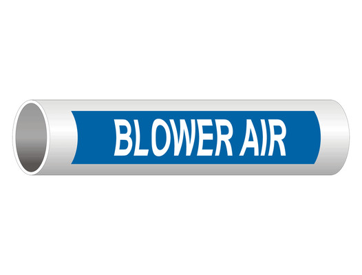 ASME A13.1 Blower Air White On Blue Pipe Label
