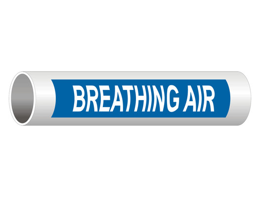 ASME A13.1 Breathing Air White On Blue Pipe Label PIPE-23140_White_on_Blue