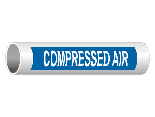 ASME A13.1 Compressed Air White On Blue Pipe Label PIPE-23240_White_on_Blue