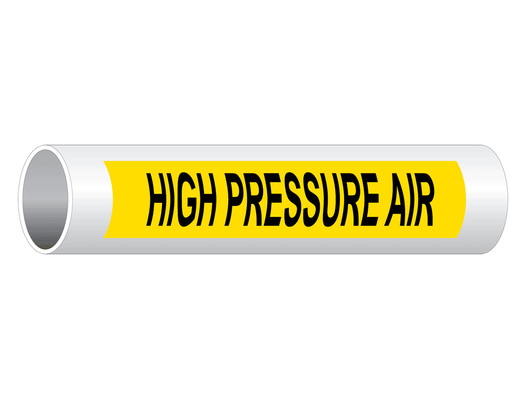 ASME A13.1 High Pressure Air Pipe Label PIPE-23600_Black_on_Yellow