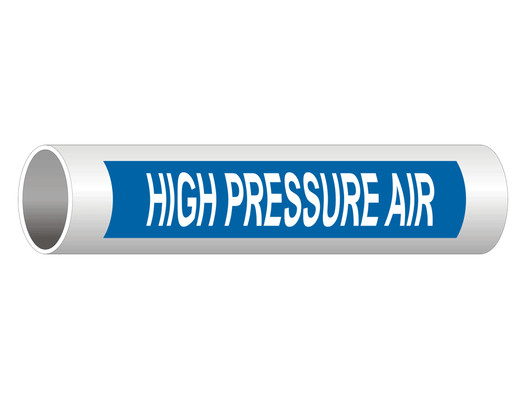 ASME A13.1 High Pressure Air Pipe Label PIPE-23600_White_on_Blue