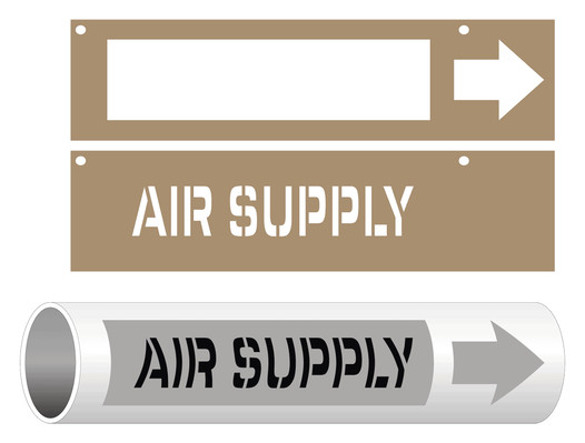ASME A13.1 Air Supply Pipe Marking Stencil PIPE-23050_STENCIL