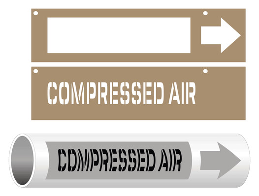 ASME A13.1 Compressed Air Pipe Marking Stencil PIPE-23240_STENCIL