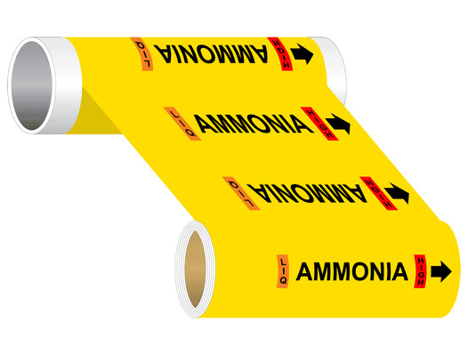ASME A13.1 Liq Ammonia High Wide Pipe Label PIPE-14907_WideRoll