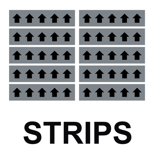 ASME A13.1 Black Arrows On Gray Label Strips ArrowStrip-Black_on_Gray
