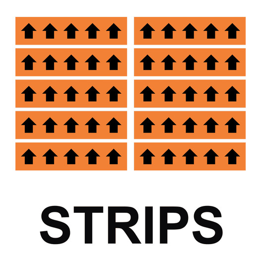ASME A13.1 Black Arrows On Orange Label Strips ArrowStrip-Black_on_Orange
