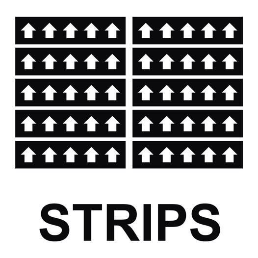 ASME A13.1 White Arrows On Black Label Strips ArrowStrip-White_on_Black