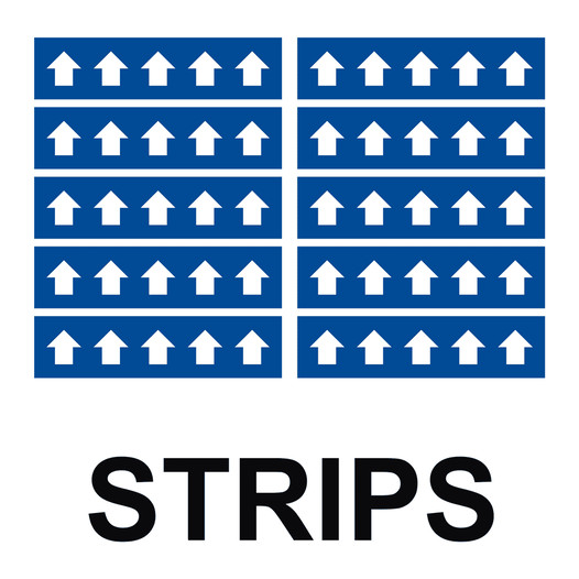 ASME A13.1 White Arrows On Blue Label Strips ArrowStrip-White_on_Blue