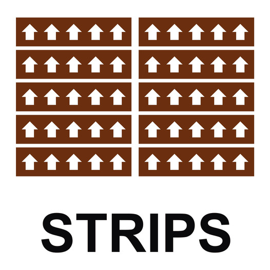 ASME A13.1 White Arrows On Brown Label Strips ArrowStrip-White_on_Brown