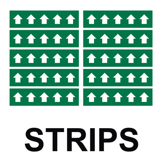 ASME A13.1 White Arrows On Green Label Strips ArrowStrip-White_on_Green