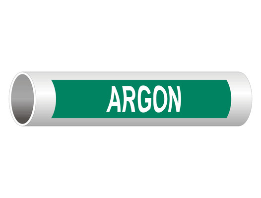 ASME A13.1 Argon White On Green Pipe Label PIPE-23070_White_on_Green