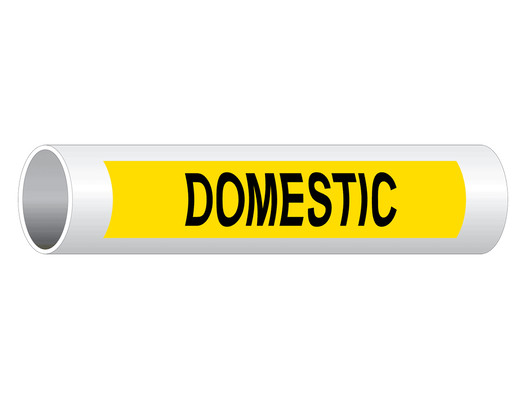 ASME A13.1 Domestic Black On Yellow Pipe Label