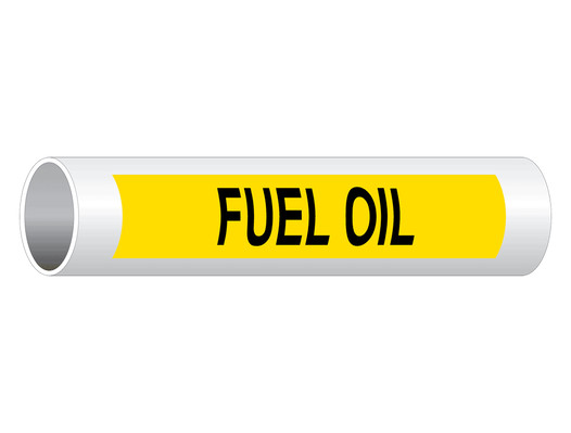 ASME A13.1 Fuel Oil Pipe Label PIPE-23500_Black_on_Yellow