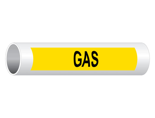 ASME A13.1 Gas Pipe Label PIPE-23520_Black_on_Yellow