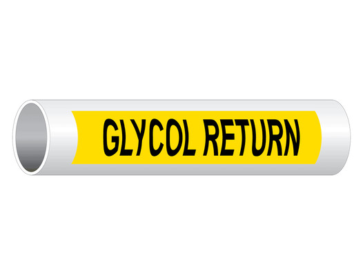ASME A13.1 Glycol Return Pipe Label PIPE-23535_Black_on_Yellow