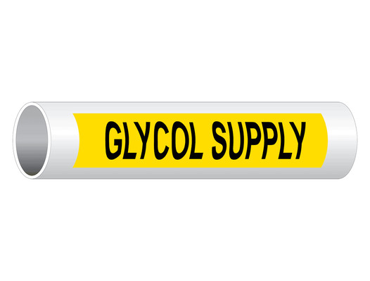 ASME A13.1 Glycol Supply Pipe Label PIPE-23540_Black_on_Yellow