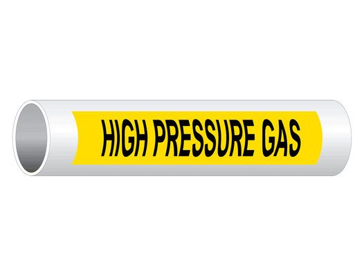 ASME A13.1 High Pressure Gas Pipe Label PIPE-23610_Black_on_Yellow