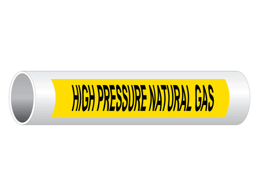 ASME A13.1 High Pressure Natural Gas Pipe Label PIPE-23615_Black_on_Yellow