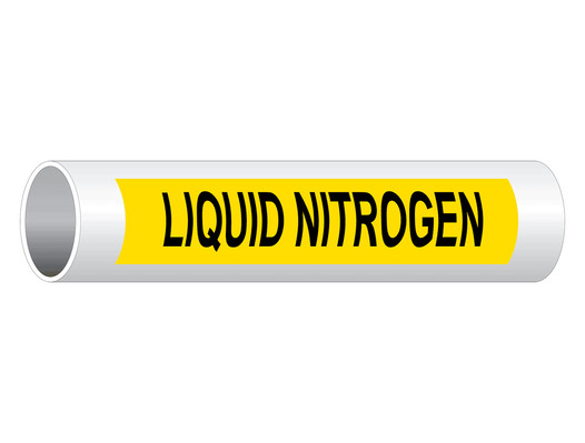 ASME A13.1 Liquid Nitrogen Pipe Label PIPE-23800_Black_on_Yellow