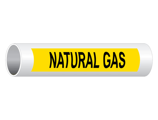 ASME A13.1 Natural Gas Pipe Label PIPE-23915_Black_on_Yellow