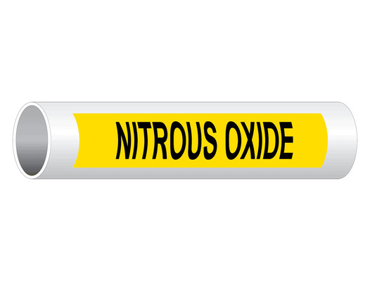 ASME A13.1 Nitrous Oxide Pipe Label PIPE-23930_Black_on_Yellow