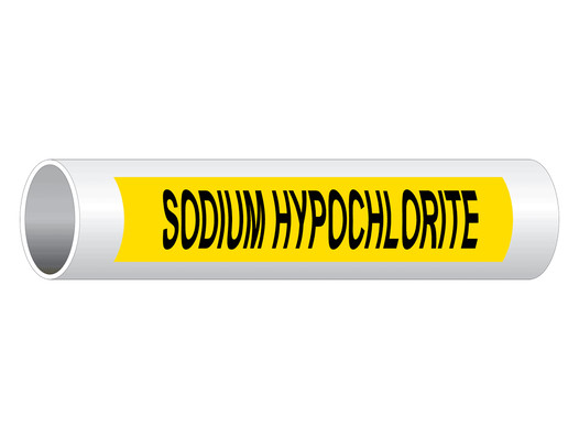 ASME A13.1 Sodium Hypochlorite Pipe Label PIPE-24215_Black_on_Yellow