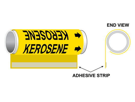 ASME A13.1 Kerosene Plastic Pipe Wrap PIPE-23775_WRAP_Black_on_Yellow