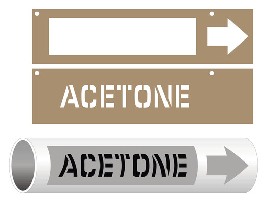 ASME A13.1 Acetone Pipe Marking Stencil PIPE-23010_STENCIL