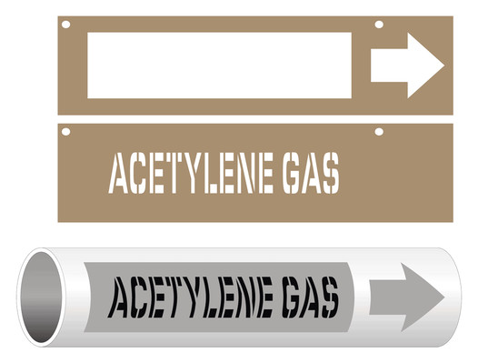 ASME A13.1 Acetylene Gas Pipe Marking Stencil PIPE-23015_STENCIL