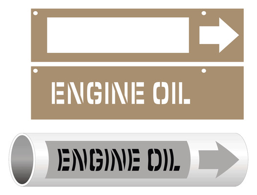 ASME A13.1 Engine Oil Pipe Marking Stencil PIPE-23425_STENCIL