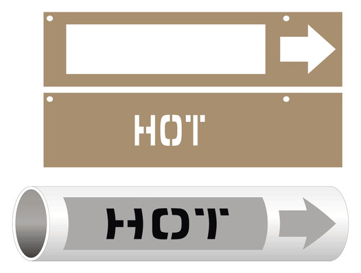 ASME A13.1 Hot Pipe Marking Stencil PIPE-23640_STENCIL