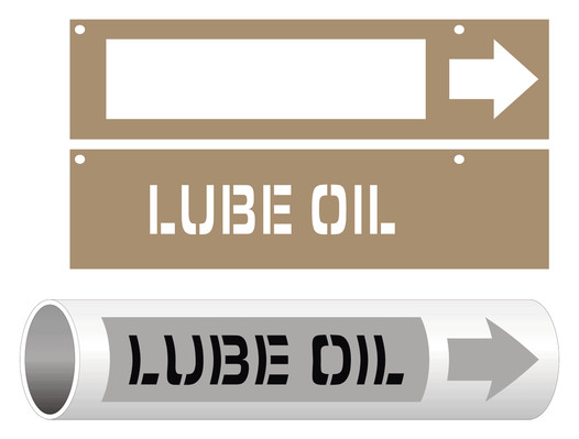 ASME A13.1 Lube Oil Pipe Marking Stencil PIPE-23845_STENCIL